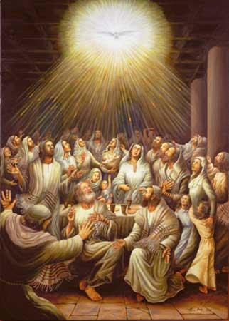 In the Acts of the Apostles: Descent of the Holy Spirit on the Apostles at Pentecost in Jerusalem Gospel spreads to the Roman Empire Acts ends with Paul arriving in Rome Christian life as a