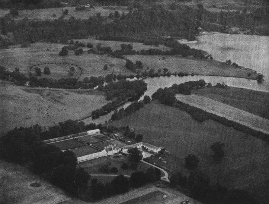 Kinnell House and the site of Eilean Ran This aerial view of Kinnell House was scanned from the Green Book.