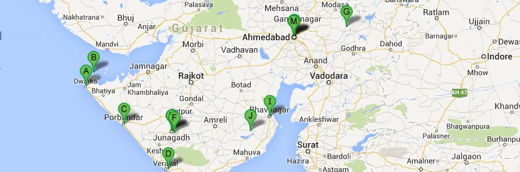Day8 Bhavnagar - Ahmedabad (4 Hr) Proceed to Ahmedabad. En-route visit Akshardham Temple. Arrive at Ahmedabad in the evening. On arrival free time for leisure activities.