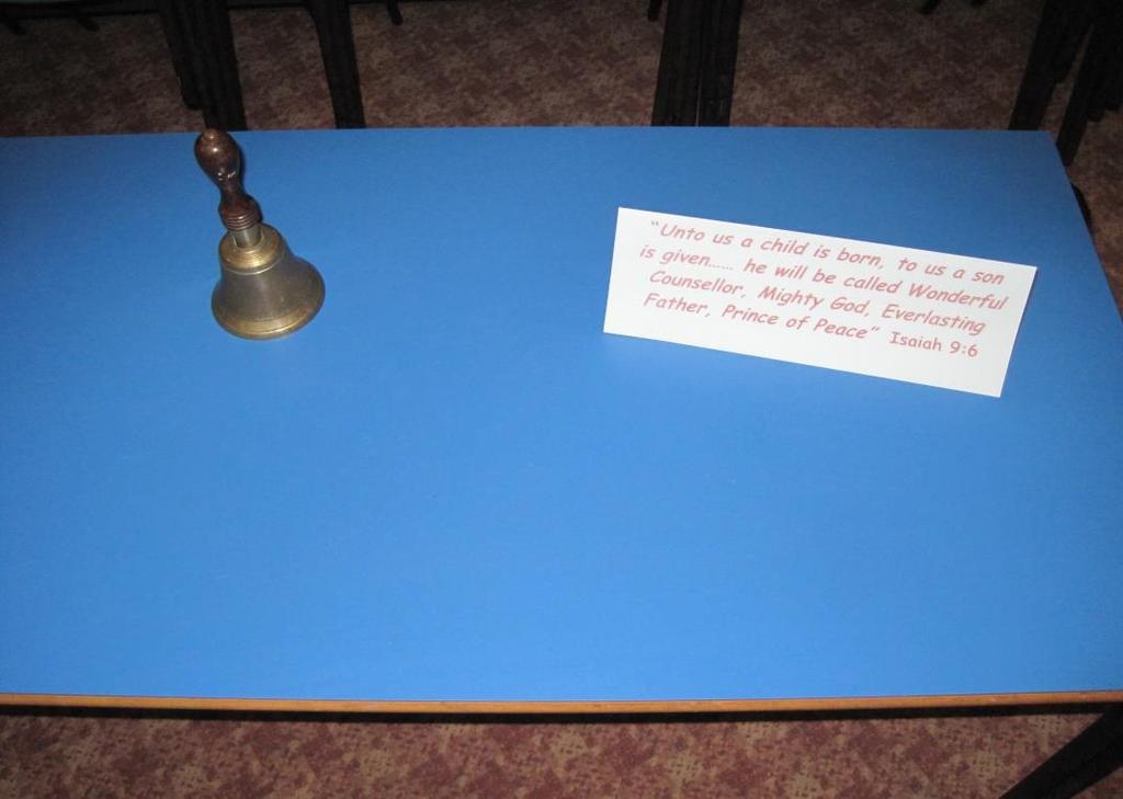 8 Station 6: God spoke through the prophet Isaiah Items Needed: A table A bell that can make a decent amount of noise!