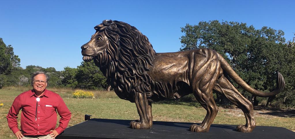 Max Greiner Jr. and Eagle Bronze owner, Monte Paddleford finished the life-size lion sculpture on 10/16/17.