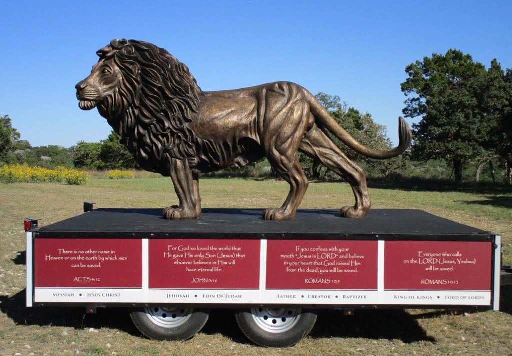 In the summer of 2017, the Holy Spirit gave me an out of the box evangelism idea using my new Lion Of Judah life-size bronze sculpture.