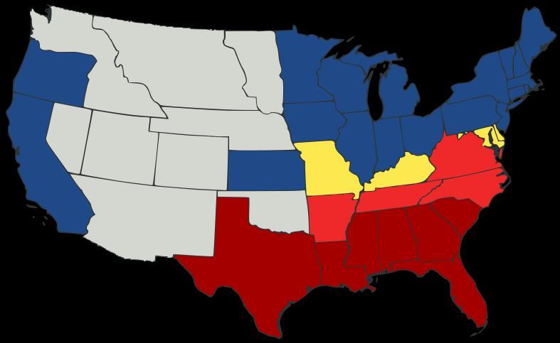 Seven states in the deep South had left by February 1, 1861.
