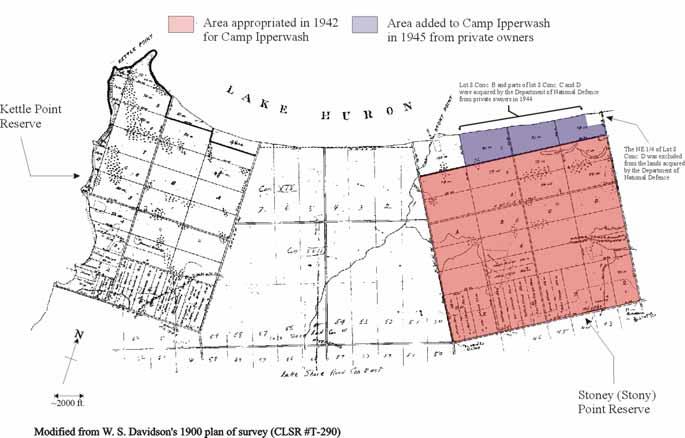 ACQUISITION OF CAMP IPPERWASH 1942-1945 19 During World War II the Department of National Defence wanted Stony Point Reserve for a military training camp.