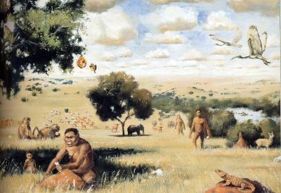 HUMANS AND THE PALEOLITHIC 600,000 TO 10,000 YEARS AGO For most of human history, overwhelmingly, man has lived as a hunter and gatherer.