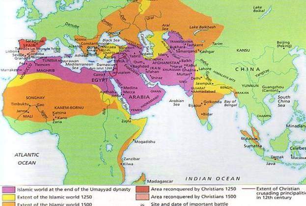 Student Handout 2.3 Map of Expansion of Islam Map from Francis Robinson, ed.