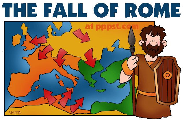 The Fall of the Roman Empire Around the edges of the Roman Empire, especially in the area we now call Germany, there were many warlike tribes.