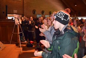 More than 500 people jammed into English Chapel at Ohio Northern on Tuesday for the commemoration of Dr. Martin Luther King s speech on campus 50 years ago.
