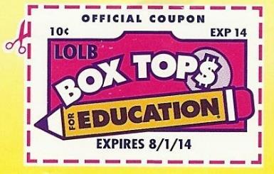 Thank you to the congregation and friends for saving the Box Tops for Education. Please continue to save the Box Tops.