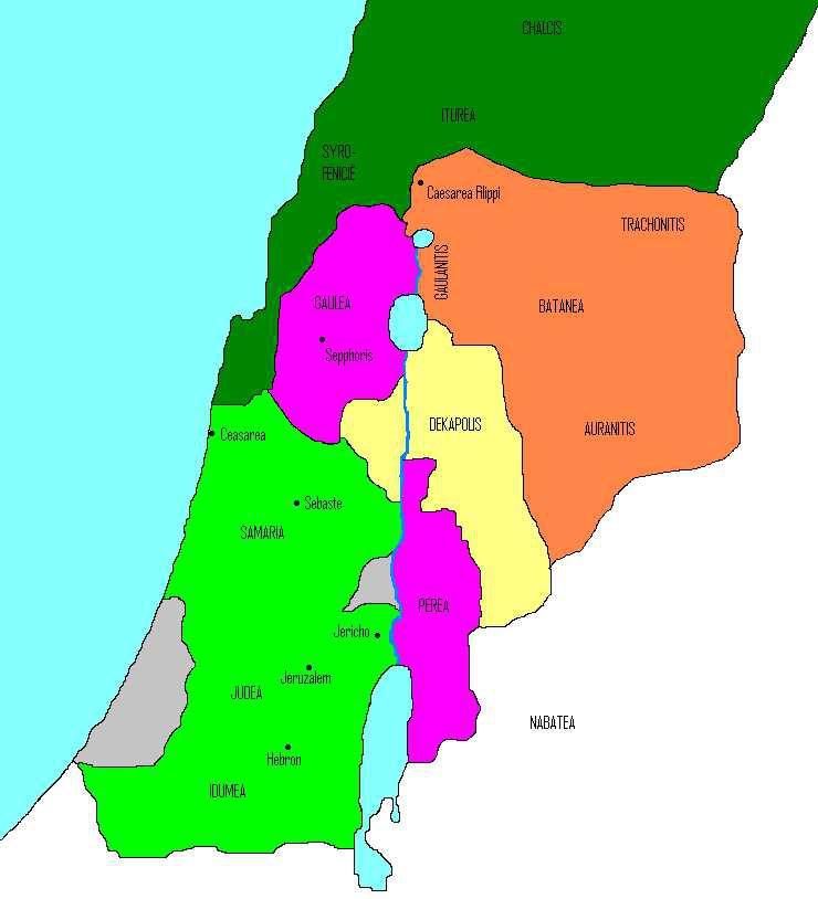 Divisions of Palestine 4 BC AD 34 Herod Antipas (killed John the Baptist; tried the Lord Jesus) Capernaum Matthew s location: Mar 2:13-14 And he went forth again by the sea side; and all the