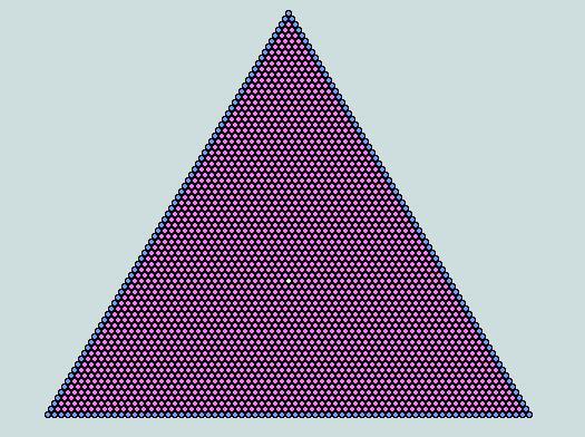 on the 7 th row. There are 271 pebbles in all. 7 units Without adding or loosing any pebble, we can transform the previous geometric structure in four perfectly fitting new ones.