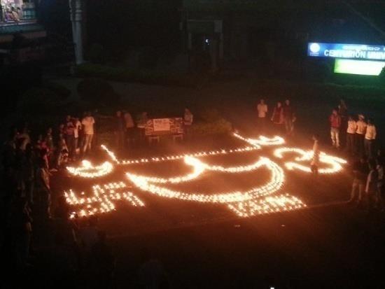 Diwali by our 4 th year students in front of the University main entrance
