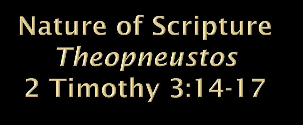 All Scripture is