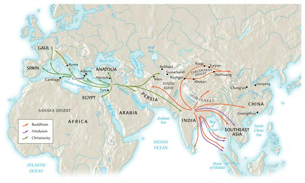 The Spread of Buddhism, Hinduism,