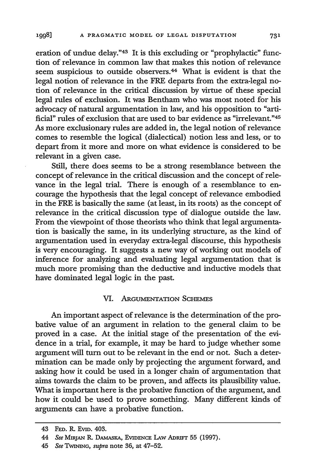 1998] A PRAGMATIC MODEL OF LEGAL DISPUTATION eration of undue delay.