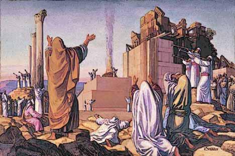 TIME BETWEEN THE TESTAMENTS After Temple was rebuilt in Jerusalem, the God-directed Aaronic priesthood, and all the associated rites, rituals and sacrifices was re-instituted.