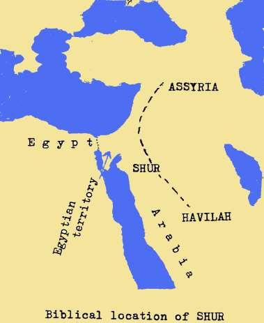 Figure 18 Correct location of Shur 17. Therefore, if the Israelites came from the Red Sea into the wilderness of Shur, they must have crossed the Suez Canal, right?