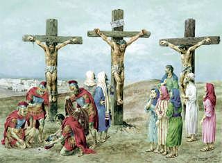 Chapter 29 The Crucifixion and Burial of Jesus (Matthew 27) Outside, in the public court of the Roman Governor Pilate, Jesus stood bruised and bleeding from the beatings He had received the night