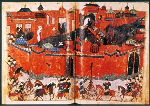 Kublai Khan A Persian manuscript from the 1300s shows the Mongol siege of Bagdad, Iraq, in 1258. By the time Ogadei died, his three brothers were also dead.