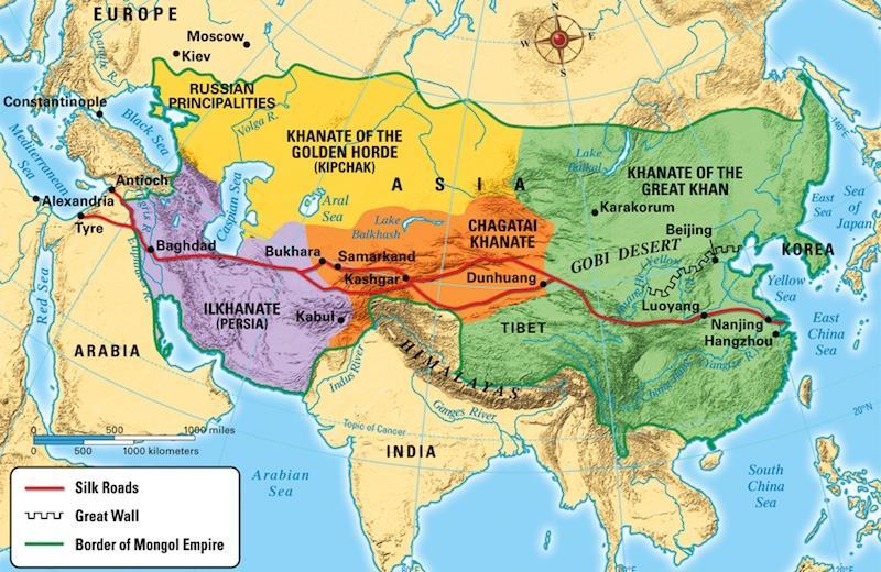 Changes Resulting from Mongol Invasions: Islamic World Another grandson of Genghis, Hulagu, captured Baghdad Mongols killed 10,000 people, and executed the leader of the Abbasids by rolling him in a