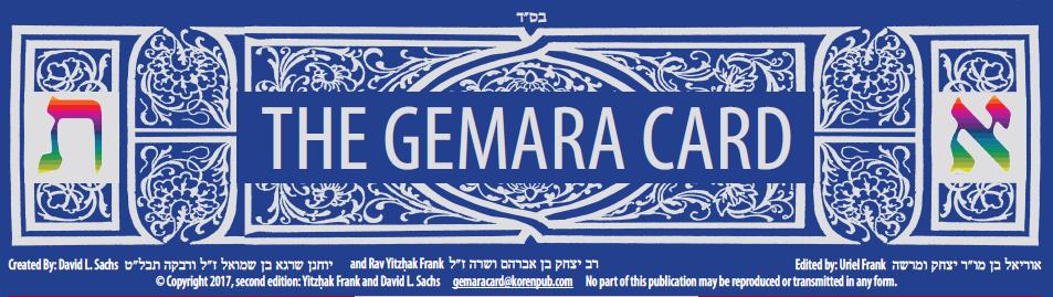 Rav Yitzḥak and Uriel Frank The Gemara Card is fairly self-explanatory, but its value would be enhanced were it