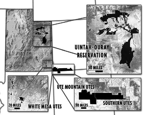 Historically, the Ute people lived in several family groups, or bands, and inhabited 225,000 square miles covering most of Utah, western Colorado, southern Wyoming, and northern Arizona and New