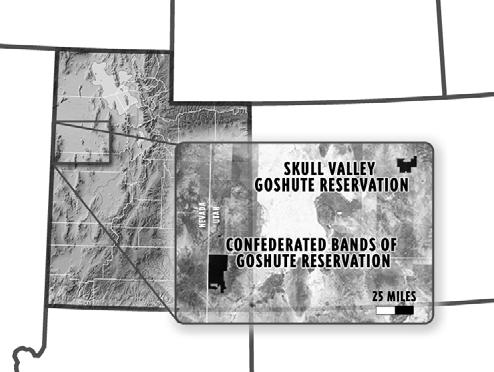 A BRIEF HISTORY OF UTAH S GOSHUTES ANCESTRAL GOSHUTE TERRITORY CURRENT GOSHUTE RESERVATIONS According to the Goshutes, their people have always lived in the desert region southwest of the Great Salt