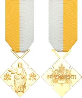 Benemerenti Medals awarded to 5 St. Bernadette s parishioners The Benemerenti Medal is an honour awarded by the Pope to members of the clergy and laity for service to the Catholic Church.