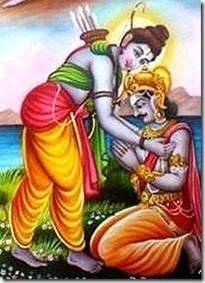 And as Rama says to Vibhishana (Ravana's good brother in the conflict of the Ramayana); "He who turns even once to me and takes refuge in me saying Lord I am yours, save me!