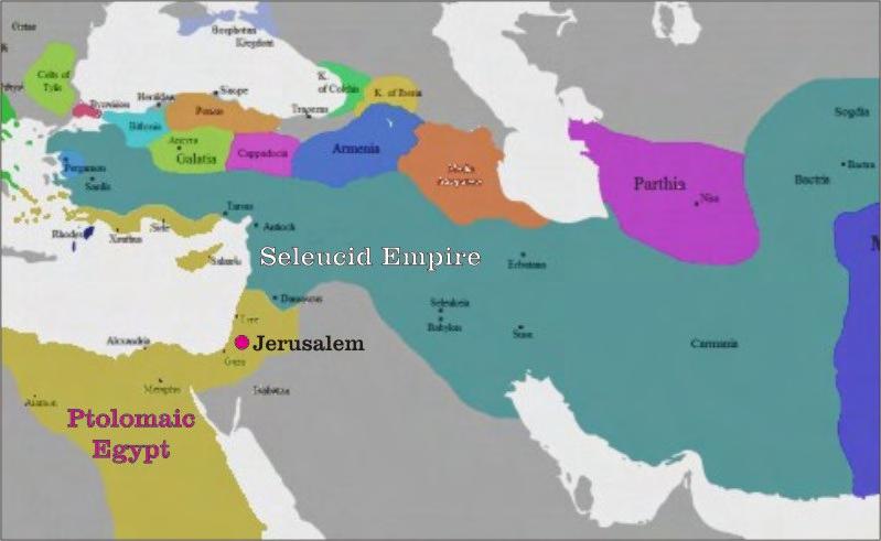After the death of Alexander the Great, Ptolomaic Egypt and Seleucid Syria (both culturally Greek) fought for control of the Holy Land for the next 250 years.
