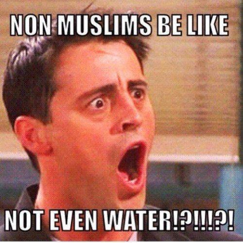 Speaking of Food During the month of Ramadan, Muslims fast, or don t eat or drink anything from sunrise to sunset. This includes water.