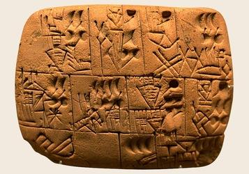 Cuneiform Cuneiform is a written language of wedge shaped symbols developed by the Sumerians. Before cuneiform, Sumerians used pictographs.