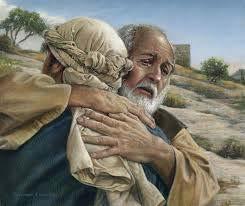 Parable of the Lost Son While he was still a long way off, his father caught sight of him, and was filled with compassion. He ran to his son, embraced him and kissed him.