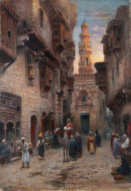 Charles Prélat (19th -20 century) Palmiers devant Marrakech تشارلز بريال )القرن - 19 20( مراكش مدينة النخيل signed, located and dated Ch.