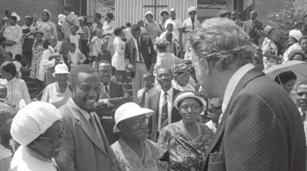 NOTES Billy Graham greets congregants at the Church of the Resurrection in Durban, South Africa, on March 18, 1973.