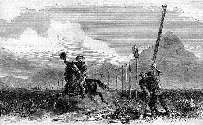EXPANSIONS TO THE WEST TRANSCONTINENTAL TELEGRAPH (1861) (HL) In 1860 (HL), the Pony Express was the best form of communication.