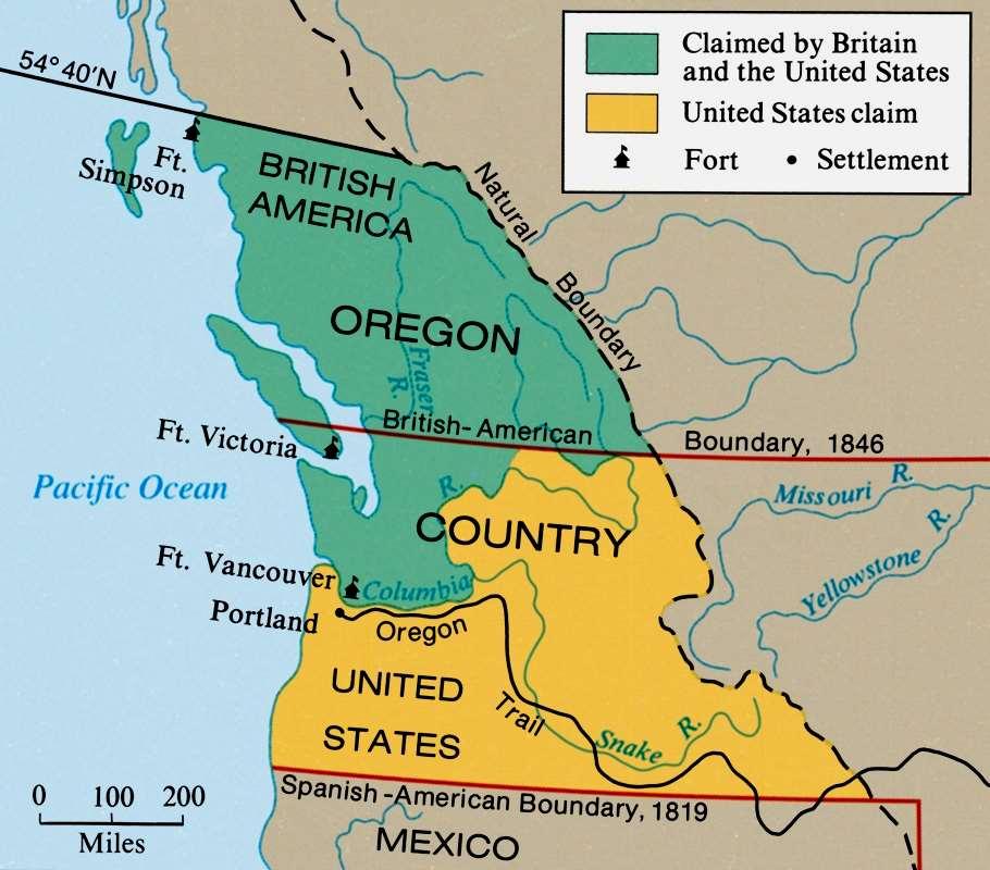 Oregon dispute Treaty with Great Britain in 1846 President Polk campaign slogan was
