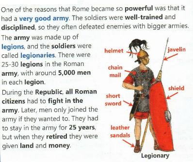 ROMAN ARMY: 2.3. Exercise:Put the sentences in the right order: a) a very good army.