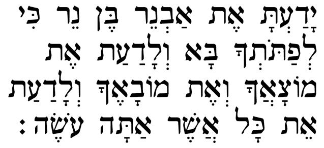 3 (d) Hebrew English 6 See Appendix 1, on page xx, on how to apply the grid for translation questions. Joab / Yo av came to the king and said: What [have you done]?
