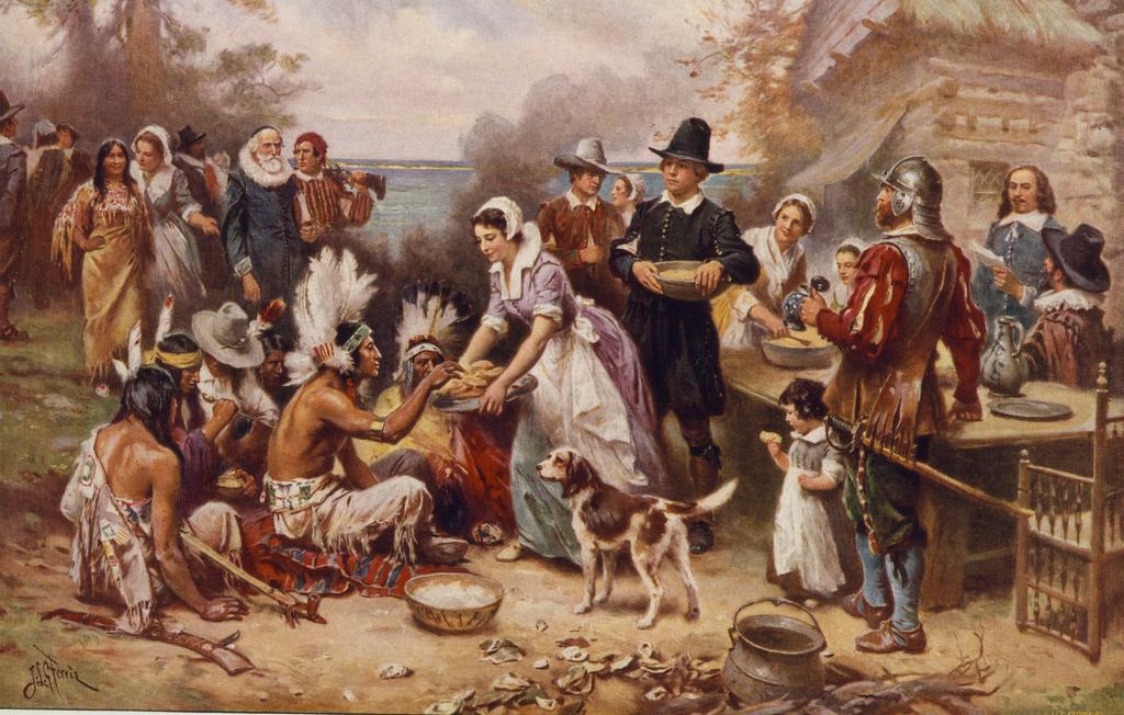 Thanksgiving Unit Study 12 The First Thanksgiving by J. L. G. Ferris to, an Indian whose tribe had been wiped out by a plague. Squanto survived because he had been taken as a slave to England.