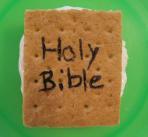 Children can also make a "Bible" from graham crackers and marshmallow crème. Use frosting tubes to write "Holy Bible" on the outside of the graham cracker bible.