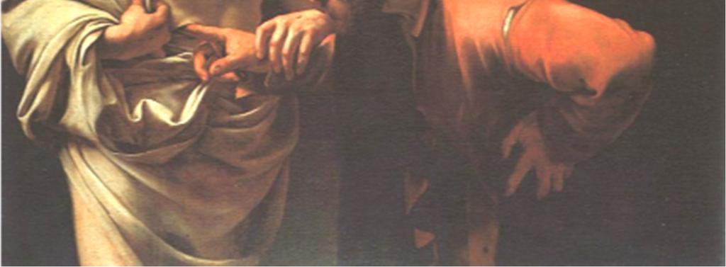 He has Jesus actually grabbing Thomas s hand and shoving it into the wound in his side. You want physical evidence? Touch me. Then Jesus concluded, Have you believed because you have seen me?