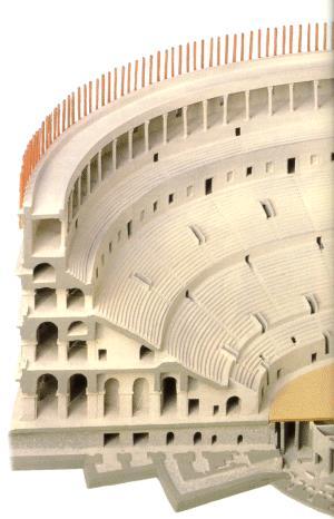 FLAVIAN AMPHITHEATER COLOSSEUM -tallest Roman structure 160 feet high -could
