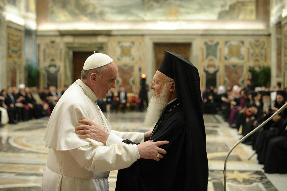 Orthodox and Catholic Pope Francis (of Rome) and the Ecumenical Patriarch Bartholomew (of Constantinople) 300 million Orthodox Christians