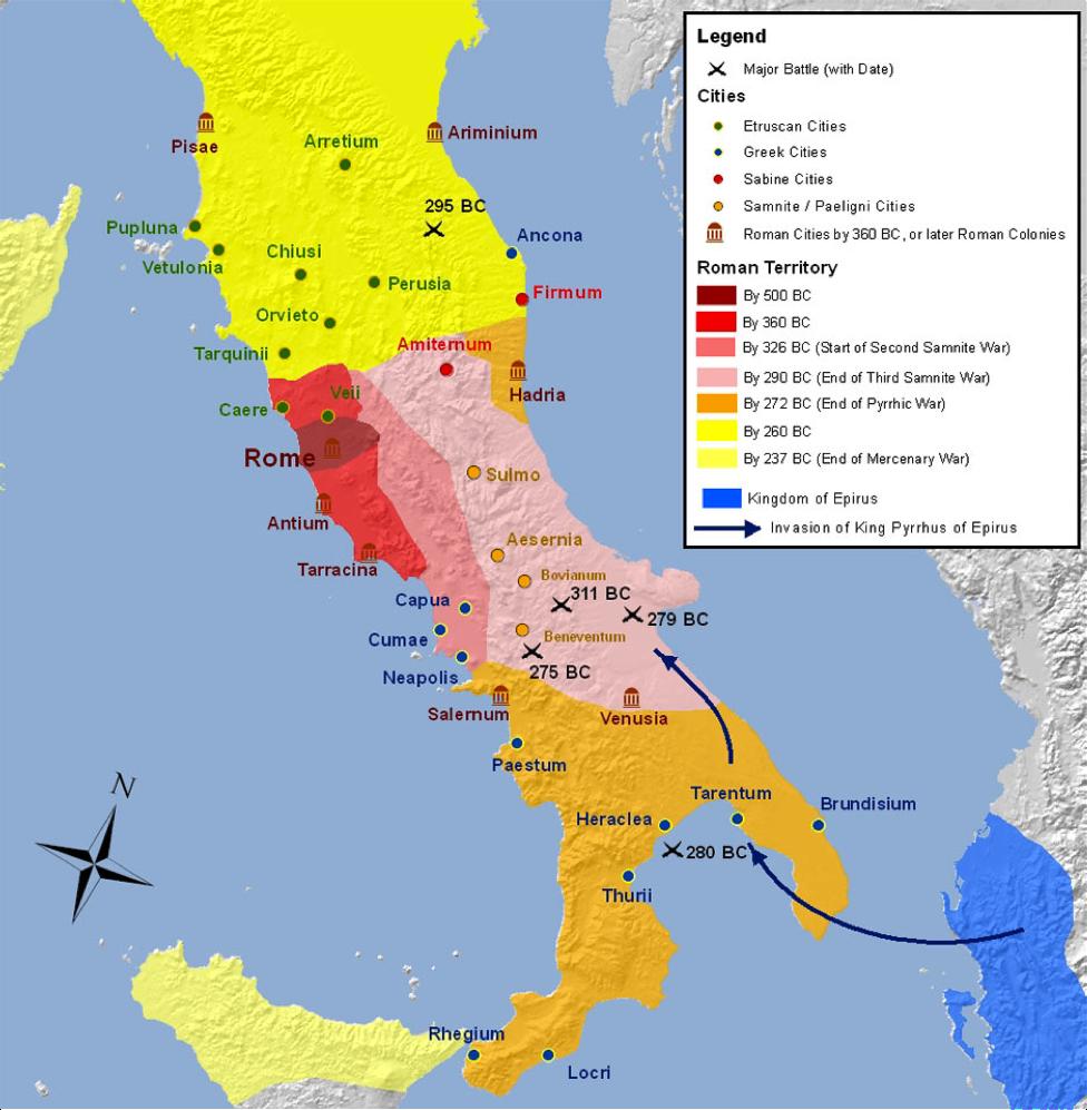 3. Roman control of the Italian peninsula! a. Treated her conquered subjects with mercy and fairness! b.