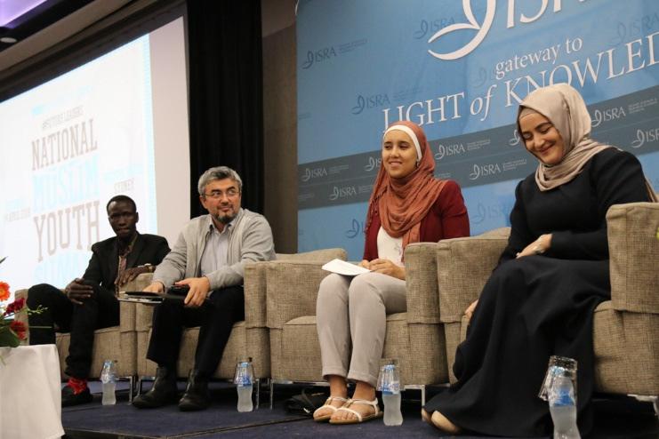 Four inspiring speakers Sarah El-Assaad, Jumaana Abdu,Dawud Ilham and Deng Adut (right to left).