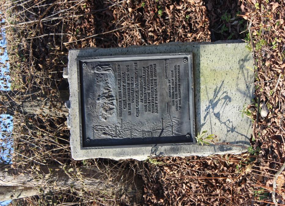 Monument 12: Northumberland This marker was originally located on the river to denote the point where Knox crossed; it is now, however, located on the corner of Route 32 and Starks Knob Road, a mile