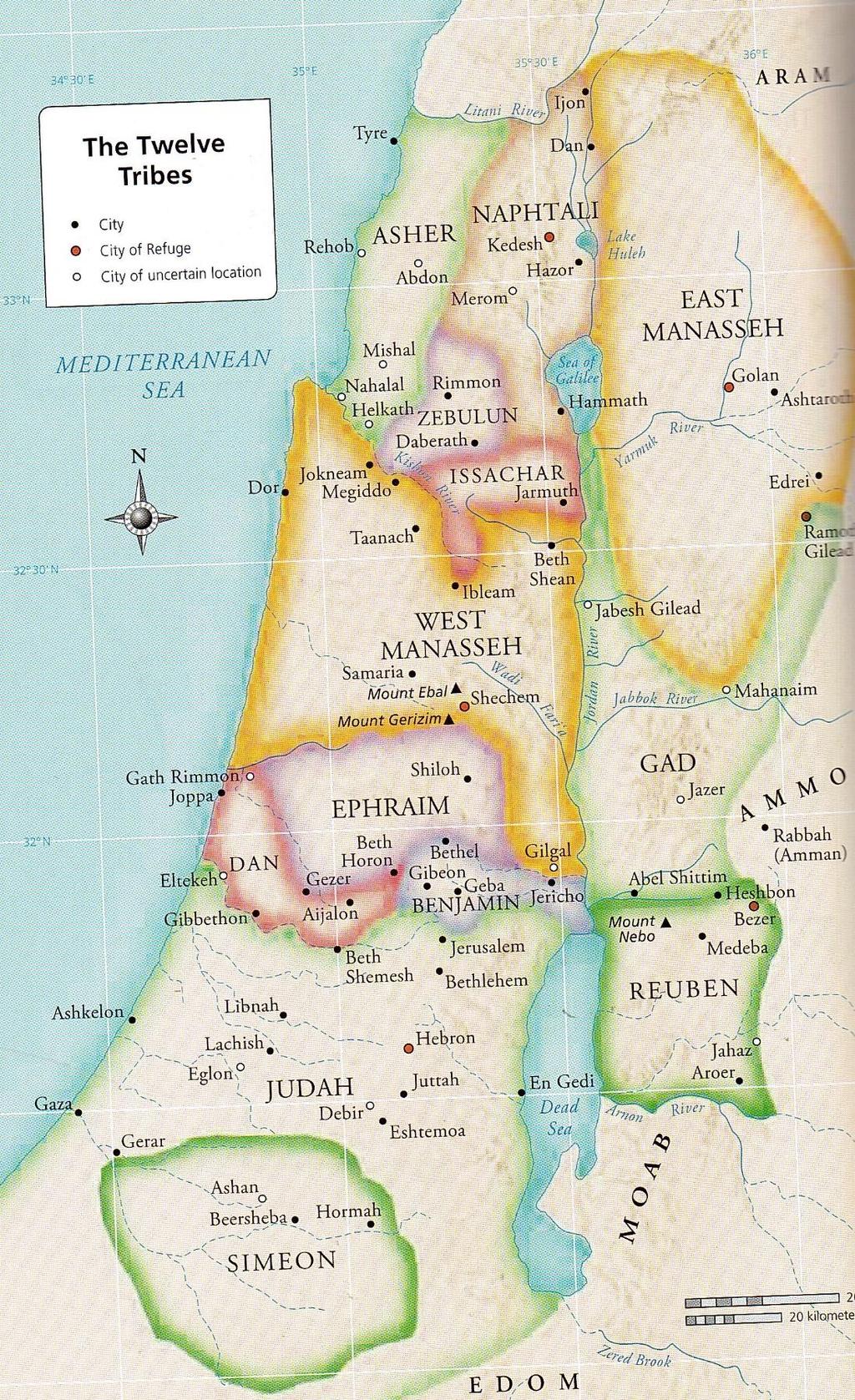 WHERE THE TRIBES SETTLED WHEN THEY ENTERED THE LAND OF PROMISE 8. Asher 10. Zebulun 9. Issachar 3.