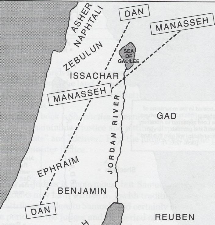 h) Location of territory: Joseph was given a double portion as land was allocated to his sons Manasseh and Ephraim.