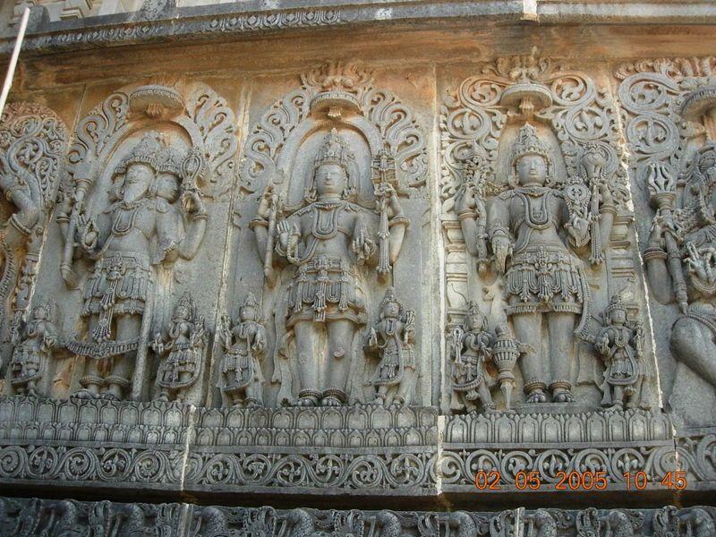 Hinduism - God is Supreme power Temple carving at Hoysaleswara